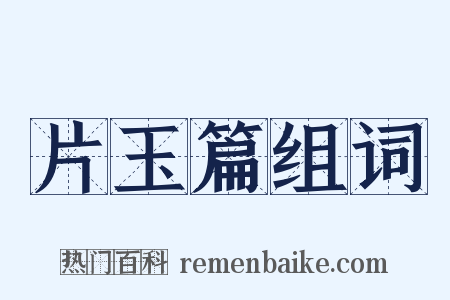 片玉篇组词是什么意思的图片